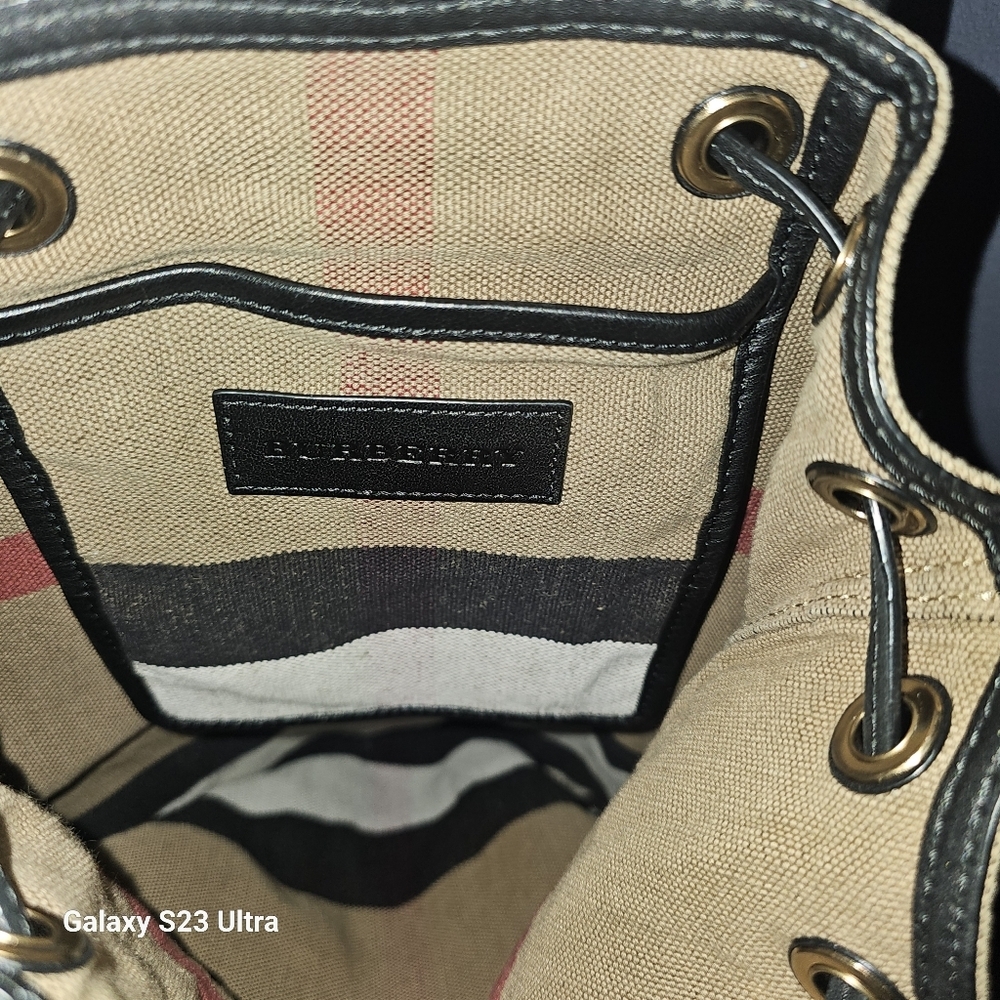 BURBERRY Overdyed Canvas Mega Check Medium Chiltern Backpack - Picture 10 of 11